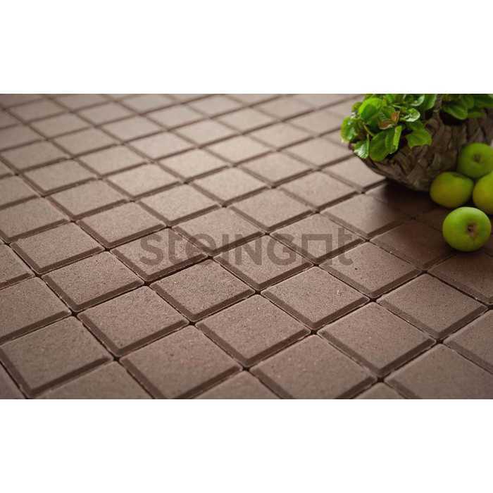 Плитка тротуарная Steingot Моно, Квадрат, темно-коричневый, 300x300x80 мм